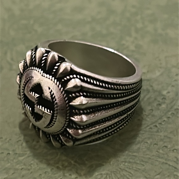 Gucci Interlocking G 20MM Silver 925 Ring - Picture 10 of 14